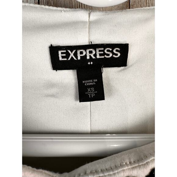 Express‎ Bodycon Dress Womens XS Cream Brass Sequin Cap Sleeve Party Cocktail - Picture 7 of 10